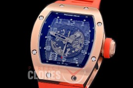 0 0 0 0 RM010-013S HHWF RM010 RG/RU Skeletonized Asian Custom Calibre Red Rubber Strap