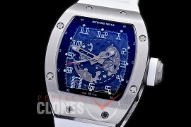 0 0 0 0 RM010-001S HHWF RM010 SS/RU Skeletonized Asian Custom Calibre White Rubber Strap 