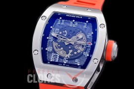 0 0 0 0 RM010-003S HHWF RM010 SS/RU Skeletonized Asian Custom Calibre Red Rubber Strap 