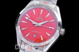 OMAT38-906 Ladies 38mm Aqua Terra Date Master Co-Axial Automtaic SS/SS Red Sticks A-2813/Mod 8900