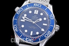 0 0 OM300M-60-001 Seamaster Diver James Bond 60th Anniversary Limited Edition SS/ME Blue Asian 2824 Mod 8806 