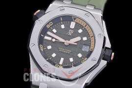 AP-15720-101 ZF Royal Oak Offshore Diver 15720ST SS/RU Green Asian Clone Calibre 4308