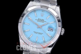 R41DJS-3235-157S BP 126334 Datejust 41mm SS/SS Smooth/Oyster Tiffany Blue Sticks VR 3235 