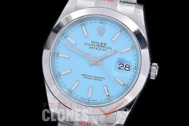 0 0 0 0 0 R41DJS-3235-257S GMF 904L Steel Datejust 41mm 126334 SS/SS Smooth/Oyster Ice Blue Sticks VR 3235 