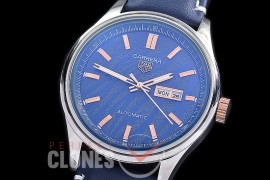 TGCA-YT-103L Carrera Year of the Tiger Automatic Day Date SS/LE Blue Sticks Asian 2813