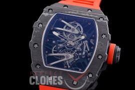 RM027-02-117 HHWF RM027-02 NTPT Rafael Nada Limited Ed FC/RU Custom Skeleton - Red Rubber Strap 