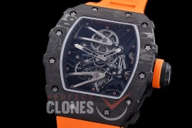 RM027-02-118 HHWF RM027-02 NTPT Rafael Nada Limited Ed FC/RU Custom Skeleton - Orange Rubber Strap 