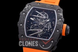 RM027-02-118 HHWF RM027-02 NTPT Rafael Nada Limited Ed FC/RU Custom Skeleton - Orange Rubber Strap 