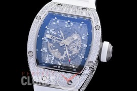 0 0 0 0 RM010-001A HHWF RM010 SS/RU Skeletonized Asian Custom Calibre White Rubber Strap