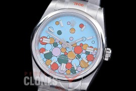 RLOY-36-028S GMF 904 Steel Osyter Perpetual 36mm 126000 Celebration Edition SS/SS Ice Blue Bubbles Sticks VR 3230