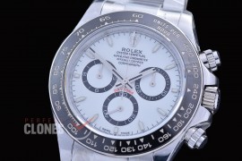 0 0 0 0 RLDS-126500-111W QF V6 904L Steel Daytona 126500LN SS/SS White Sticks 4131 Superclone - 72 Hours Power Reserve Movement / Extra Weighted 