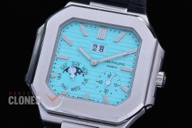 PP-5822-106 3KF Cubitus 5822 Grand Date/Day/Moon Phase SS/LE Tifanny Blue Asian Clone Calibre 240 PS CI J LU 
