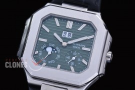 PP-5822-105 3KF Cubitus 5822 Grand Date/Day/Moon Phase SS/LE Green Asian Clone Calibre 240 PS CI J LU 