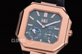 PP-5822-125 3KF Cubitus 5822 Grand Date/Day/Moon Phase RG/LE Green Asian Clone Calibre 240 PS CI J LU 