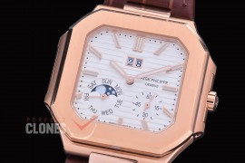 PP-5822-121 3KF Cubitus 5822 Grand Date/Day/Moon Phase RG/LE White Asian Clone Calibre 240 PS CI J LU 