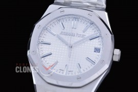 0 0 0 0 0 AP15510-071 DDF AP15510ST Royal Oak Automatic SS/SS White Asian Clone DD Calibre 4302 28800bph