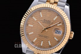 R41DJT-3235-407 QF 126331 SS/YG Fluted/Jubilee Gold Fluted Sticks DD 3235 904L Steel / Extra Weighted Casework - 72 Hours Reserve