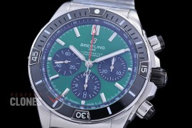 BLSCB01-44-105 TF Super Chronomat 44 Chrono SS/SS Green Sticks A-7750 28800