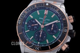 BLSCB01-44-115 TF Super Chronomat 44 Chrono SS/SS Green Sticks A-7750 28800