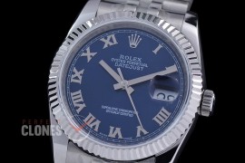 0 0 0 0 0 0 0 0 R36DJS-3135-124 BP Datejust 36 126234 SS/SS Fluted/Jubilee Blue Roman VR 3135