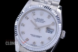 0 0 0 0 0 0 0 0 R36DJS-3135-117 BP Datejust 36 126234 SS/SS Fluted/Jubilee MOP White Diamonds VR 3135