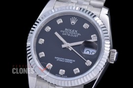 0 0 0 0 0 0 0 0 R36DJS-3135-112 BP Datejust 36 126234 SS/SS Fluted/Jubilee Black Diamonds VR 3135
