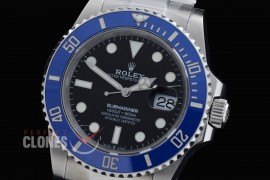 0 0 0 0 0 0 0 0 RLS-41-0083 QF 904L Steel 2020 41mm Submariner 126619LB Smurf SS/SS Black DD 3235 72 Hrs Reserve - Free Sprung Movement 