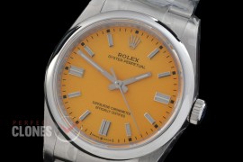 0 0 0 0 0 0 RLOY-36-007 QF 904 Steel Osyter Perpetual 36mm 126000 SS/SS Yellow Sticks Asian Clone DD 3230 72 Hours Reserve - Free Sprung Movement 