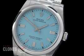 0 0 0 0 0 0 RLOY-36-008 QF 904 Steel Osyter Perpetual 36mm 126000 SS/SS Turquoise Sticks Asian Clone DD 3230 72 Hours Reserve - Free Sprung Movement 