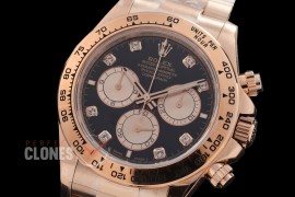 0 0 0 0 0 0 0 RLDFR-126505-022 UFO-F 904L Steel Daytona 126505 RG/RG Black Diamonds 4131 1-1 Free Sprung Balance Superclone - 72 Hours Power Reserve Movement 