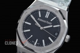 0 0 0 0 0 AP15510-092 TOP-F AP15510ST Royal Oak Automatic SS/SS Black Asian Clone DD Calibre 4302 28800bph