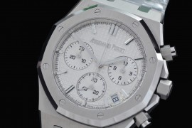 AP26240-031 TOP-F Royal Oak Chronograph 26240 SS/SS White DD-4401, 1-1 Replication 