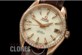 OMAT385-131D Aqua Terra Ladies RG/LE White Stk A-2824