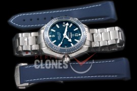 OMCPO42-104 Seamaster Planet Ocean 42mm Blue TI/TI A-2824/8500 Free Rubber Strap !