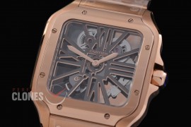 0 0 0 0 0 0 CAR-SAN-019S RF Santos de Cartier Skeleton 39mm Men RG/RG Skeleton Customized 9619MC