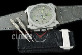 0 0 0 BR03-94-101 BR03-94 Horolum Chronograph Limited Ed SS/LE Grey A-7750 Sec at 3 - Bundle with Free Nylon Velcro Strap with Toolkit