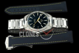 OMAT41-012S1 XF/VSF Aqua Terra 007 Limited Ed Date Automtaic SS/SS Blue VS Cal 8507 Superclone - Free Nylon Strap