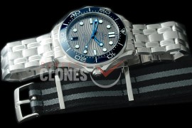 0 OM300M-033S 2018 Basel Seamaster Diver 300M SS/SS Grey Asian 2824 Mod 8800 Free Nato Strap 