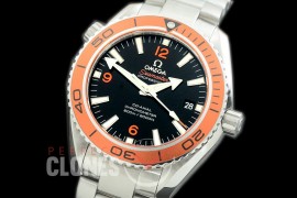 0 OMCPO42-032 XF Seamaster Planet Ocean 42mm Black-Orange SS/SS VS 8500 Superclone Free Rubber Strap !