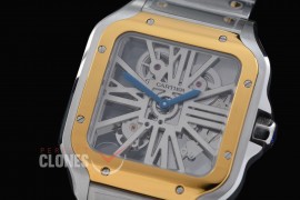 0 0 0 0 0 0 CAR-SAN-011S RF Santos de Cartier Skeleton 39mm Men SS/YG Skeleton Customized 9611MC