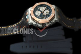 AAP00111 2019 Royal Oak Chrono 26471 SS/RG/LE Blue A-3126 Sec@12 - Free Rubber Strap 