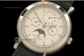VC10041 Malte Calender SS White Swiss Quartz Lunuar Calender