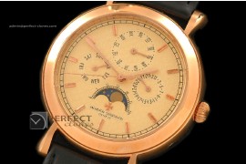 VC10044 Malte Calender RG Salmon Swiss Quartz Lunuar Calender
