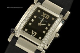 PP01045 Ladies 24 Hours Single Diamonds SS/LE Black Swiss Qtz