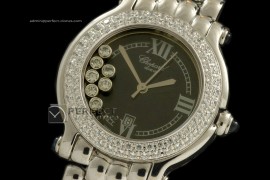 CP10033 Happy Sport Diamonds Ladies SS Black Swiss Quartz