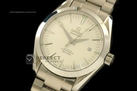 OMSE10014 Aqua Terra Co-Axial Man SS White Silver Markers Eta 28