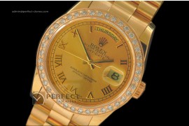 RLDDF01003 FG President Diam Bez Gold Roman Swiss Eta 2836-2