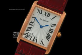 CART10032 Tank Louis Ladies RG/LE White Japanese Quartz