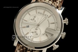 GU1001Men 101G Chronograph SS White Swiss Eta Quartz