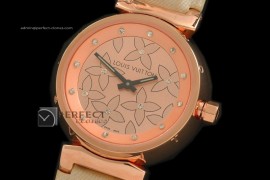 LV10006 Tambour Ladies Lovely Diamonds RG Rose Dial